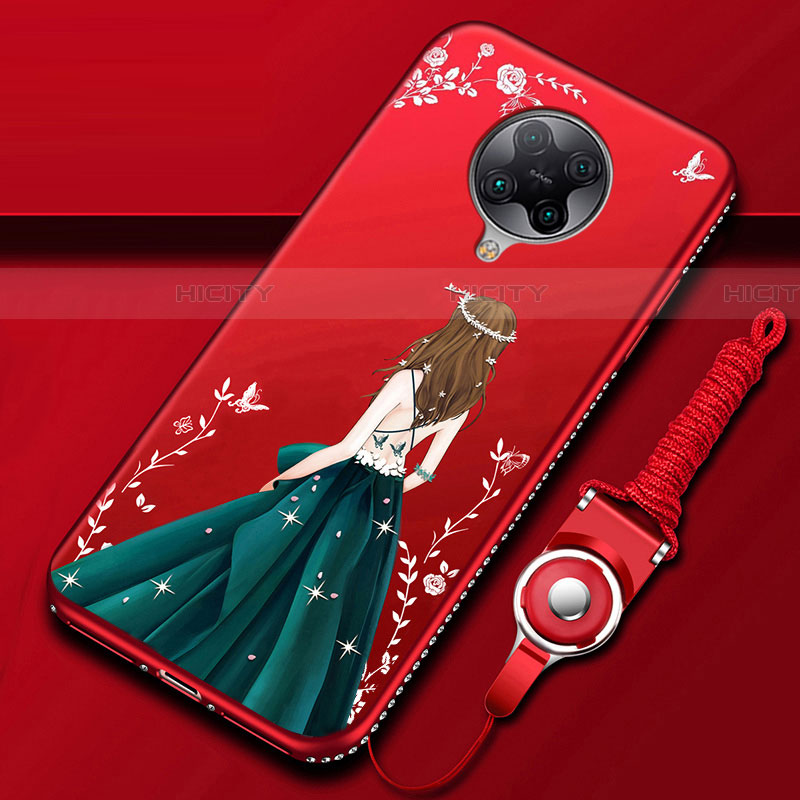 Custodia Silicone Gel Morbida Abito Ragazza Cover per Xiaomi Redmi K30 Pro 5G