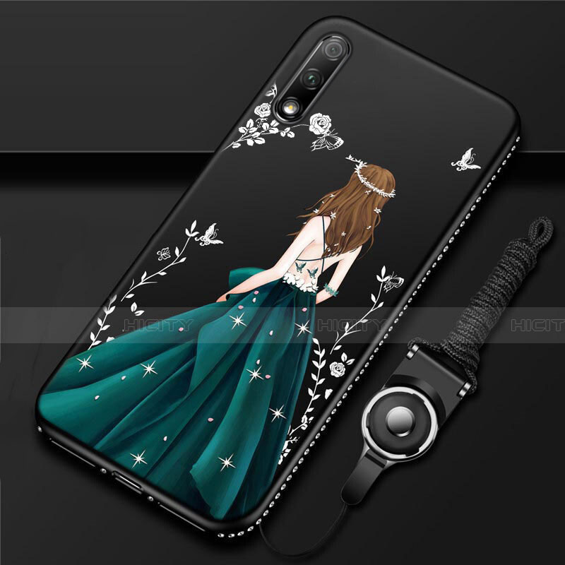 Custodia Silicone Gel Morbida Abito Ragazza Cover S01 per Huawei Honor 9X