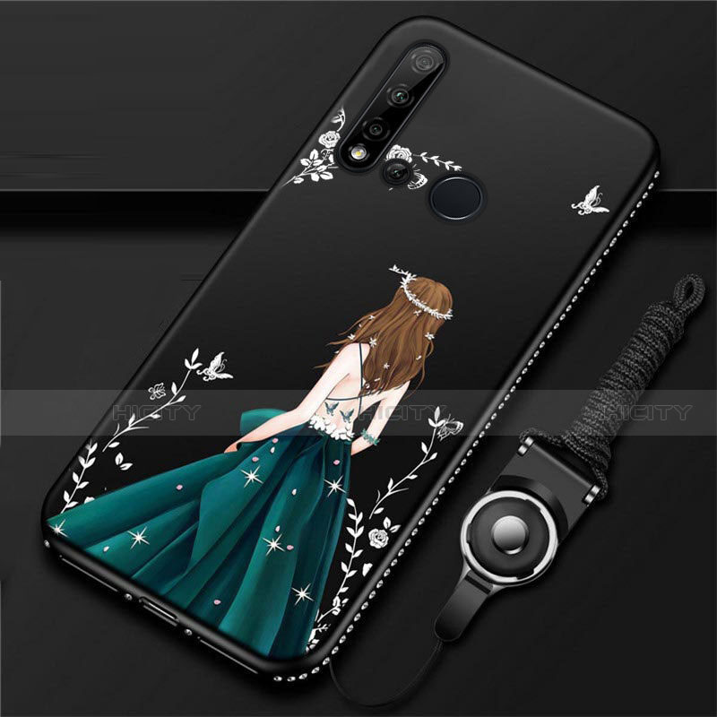 Custodia Silicone Gel Morbida Abito Ragazza Cover S01 per Huawei Nova 5i