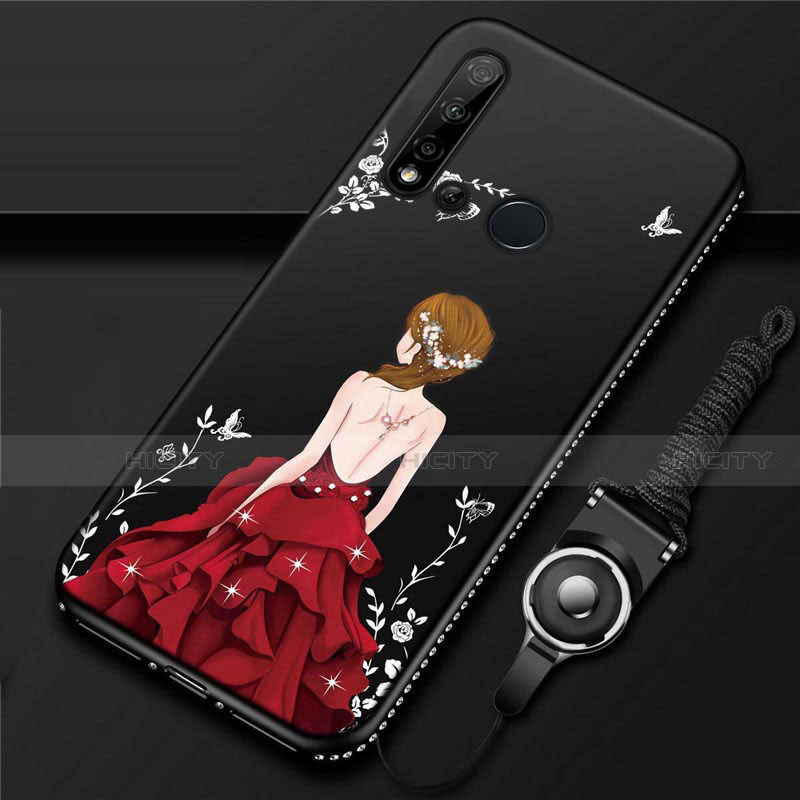 Custodia Silicone Gel Morbida Abito Ragazza Cover S01 per Huawei Nova 5i