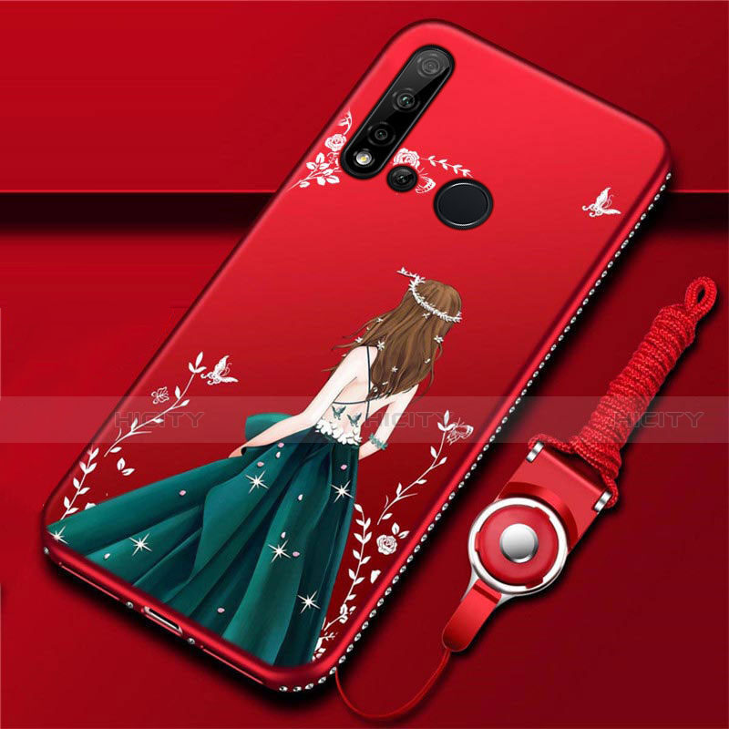 Custodia Silicone Gel Morbida Abito Ragazza Cover S01 per Huawei P20 Lite (2019)