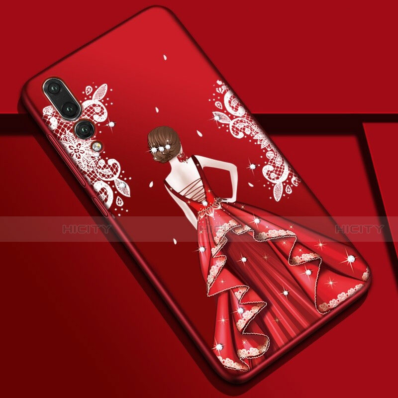 Custodia Silicone Gel Morbida Abito Ragazza Cover S01 per Huawei P20 Pro