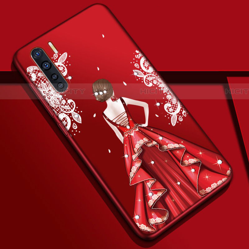 Custodia Silicone Gel Morbida Abito Ragazza Cover S01 per Oppo A91