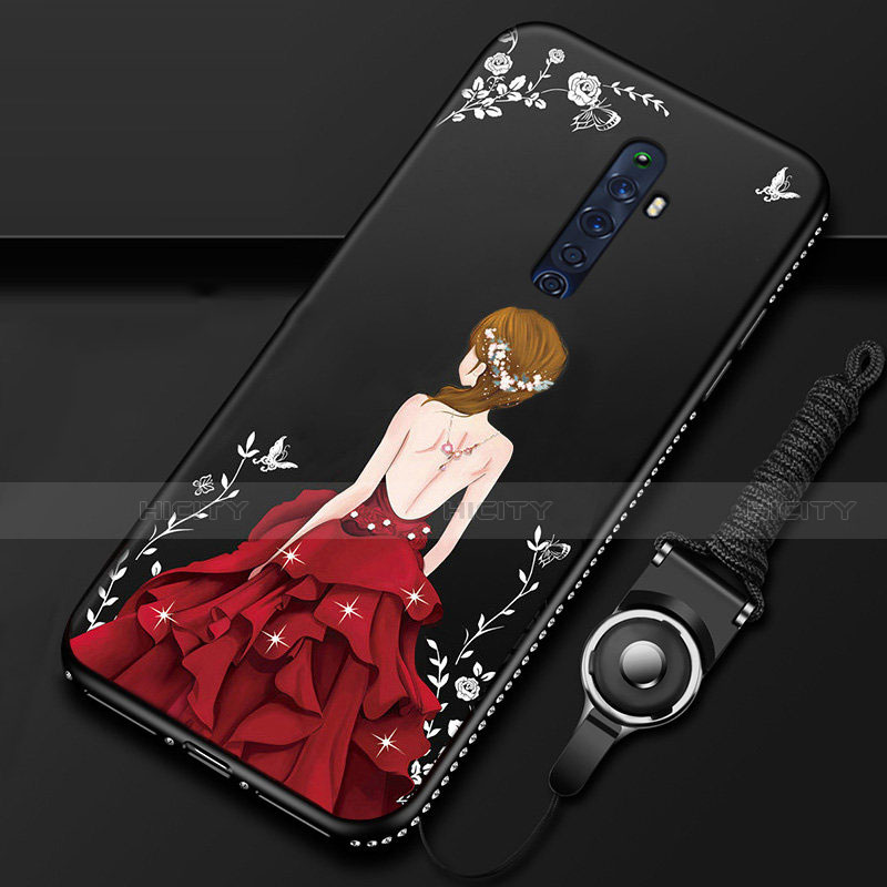 Custodia Silicone Gel Morbida Abito Ragazza Cover S01 per Oppo Reno2 Z