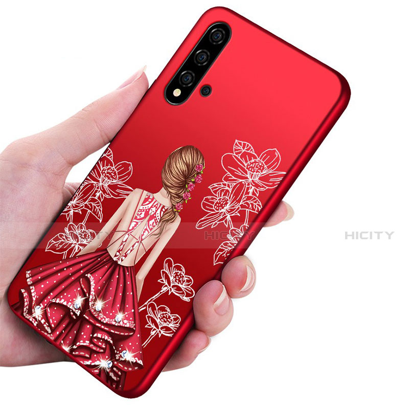 Custodia Silicone Gel Morbida Abito Ragazza Cover S02 per Huawei Nova 5