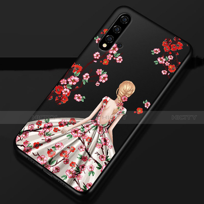 Custodia Silicone Gel Morbida Abito Ragazza Cover S02 per Huawei Nova 5 Pro