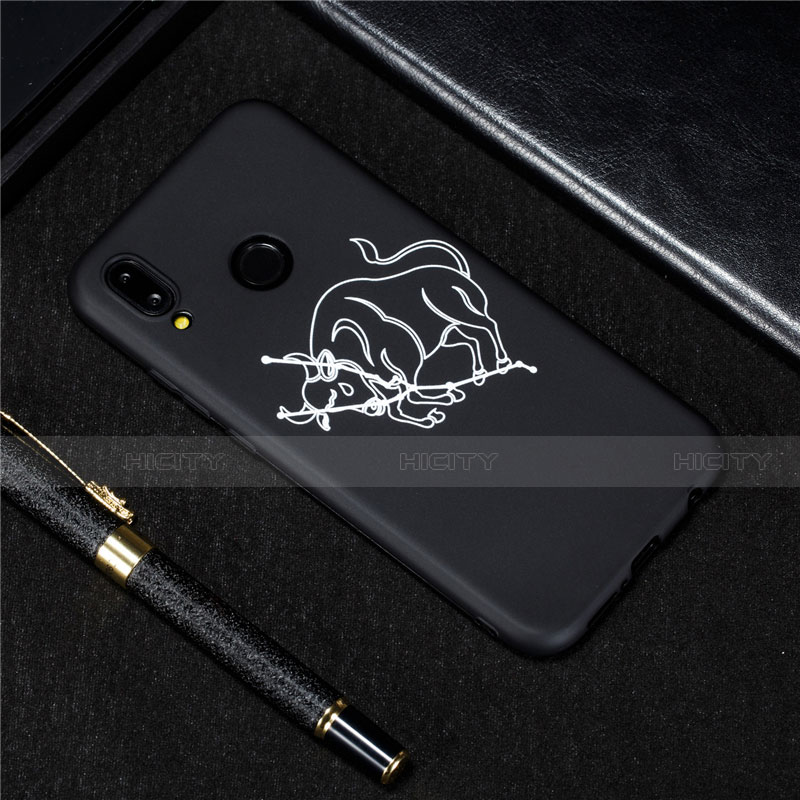 Custodia Silicone Gel Morbida Costellazione Cover S10 per Huawei P20 Lite Nero