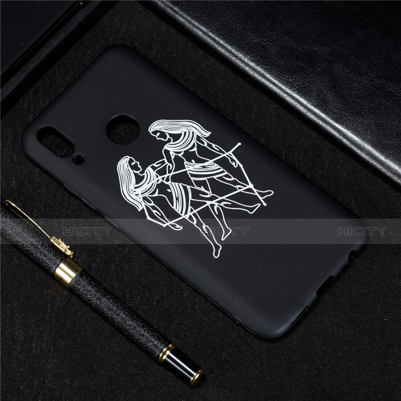 Custodia Silicone Gel Morbida Costellazione Cover S10 per Huawei Y9 (2019) Nero