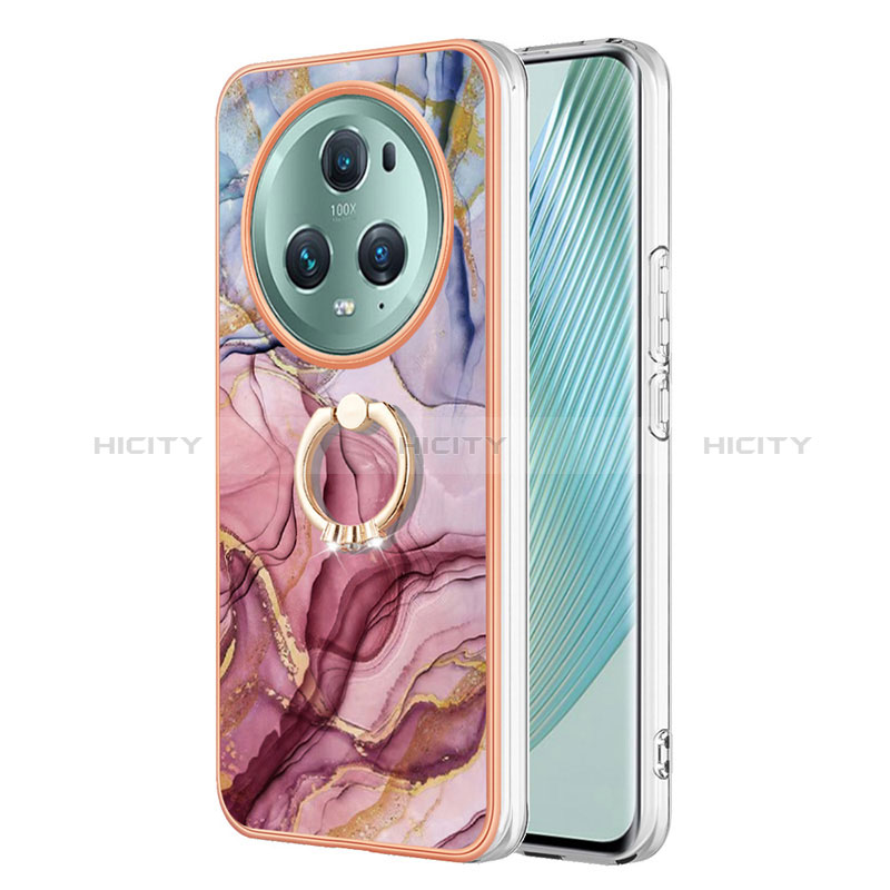 Custodia Silicone Gel Morbida Fantasia Modello Cover con Anello Supporto Y01B per Huawei Honor Magic5 Pro 5G