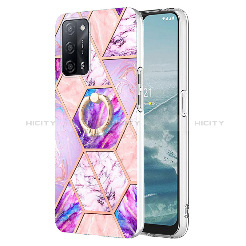 Custodia Silicone Gel Morbida Fantasia Modello Cover con Anello Supporto Y01B per Oppo A56 5G