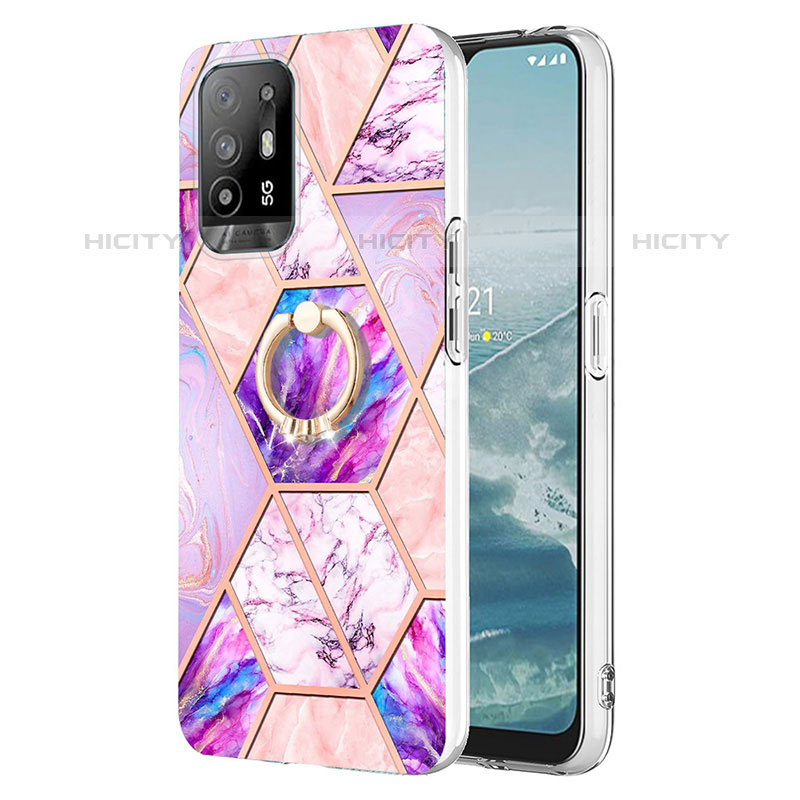 Custodia Silicone Gel Morbida Fantasia Modello Cover con Anello Supporto Y01B per Oppo A94 5G