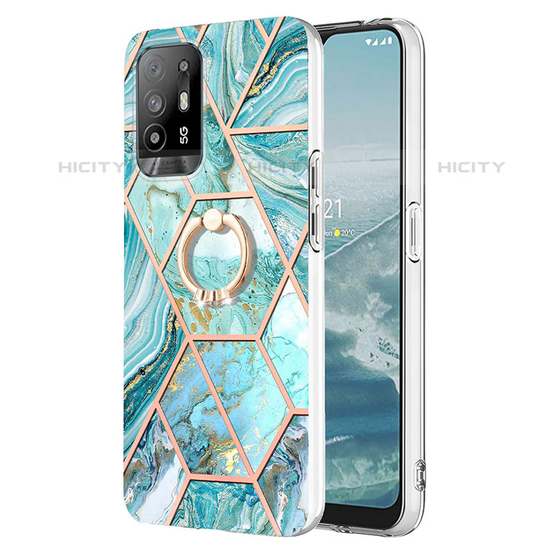 Custodia Silicone Gel Morbida Fantasia Modello Cover con Anello Supporto Y01B per Oppo A95 5G