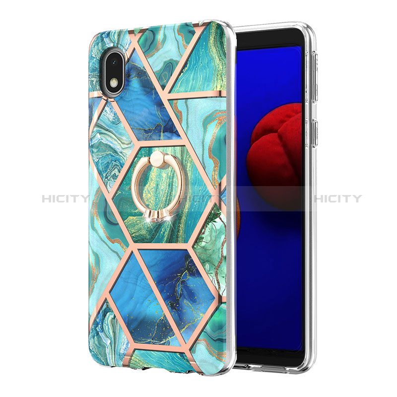 Custodia Silicone Gel Morbida Fantasia Modello Cover con Anello Supporto Y01B per Samsung Galaxy A01 Core