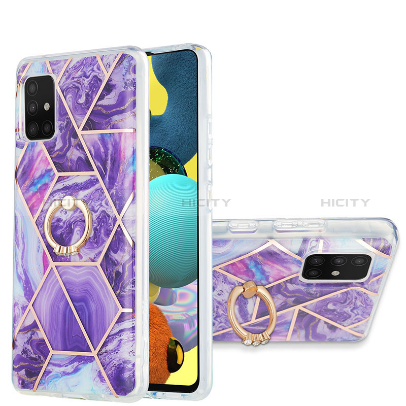 Custodia Silicone Gel Morbida Fantasia Modello Cover con Anello Supporto Y01B per Samsung Galaxy A51 4G