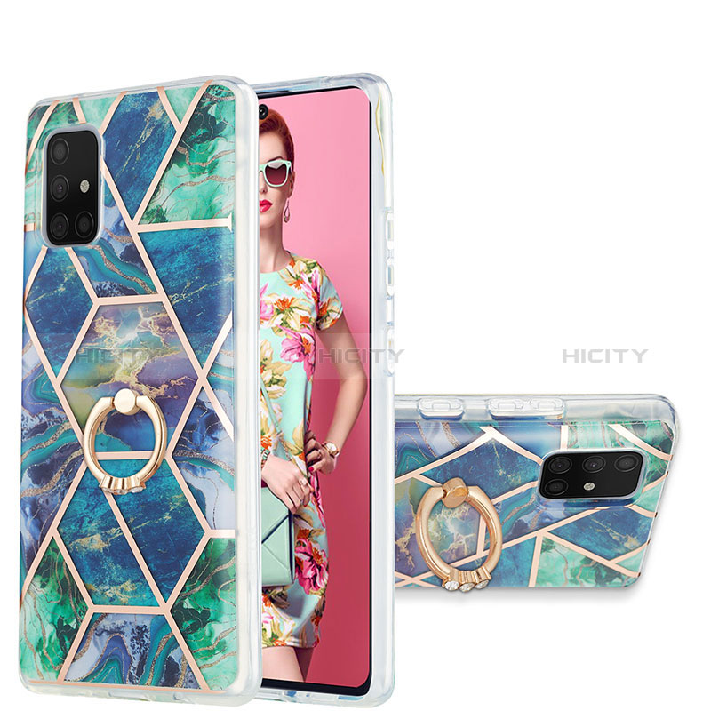 Custodia Silicone Gel Morbida Fantasia Modello Cover con Anello Supporto Y01B per Samsung Galaxy A71 5G