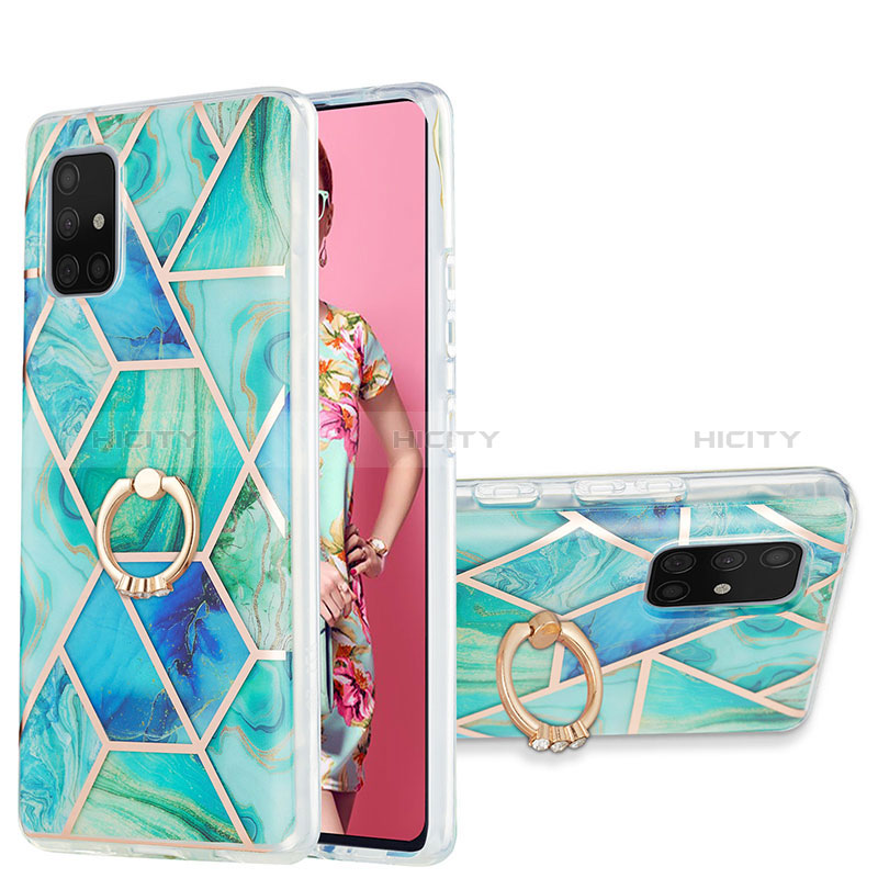 Custodia Silicone Gel Morbida Fantasia Modello Cover con Anello Supporto Y01B per Samsung Galaxy A71 5G
