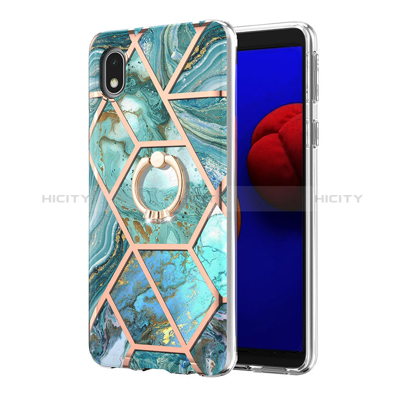 Custodia Silicone Gel Morbida Fantasia Modello Cover con Anello Supporto Y01B per Samsung Galaxy M01 Core