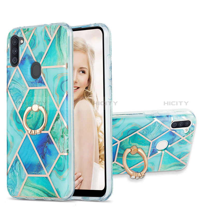 Custodia Silicone Gel Morbida Fantasia Modello Cover con Anello Supporto Y01B per Samsung Galaxy M11