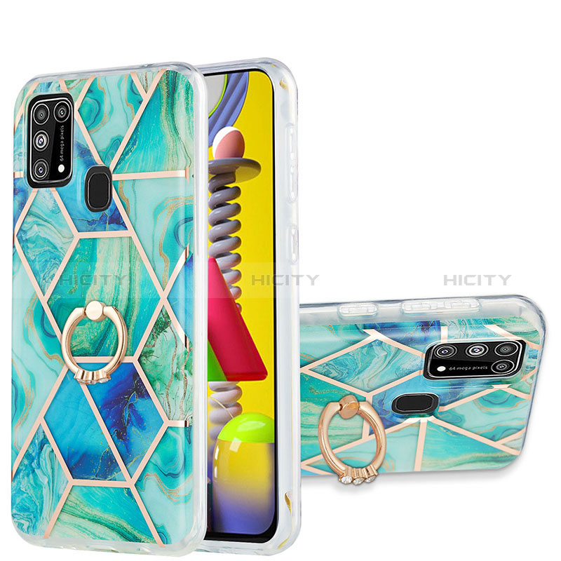 Custodia Silicone Gel Morbida Fantasia Modello Cover con Anello Supporto Y01B per Samsung Galaxy M21s