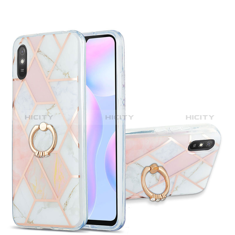 Custodia Silicone Gel Morbida Fantasia Modello Cover con Anello Supporto Y01B per Xiaomi Redmi 9i