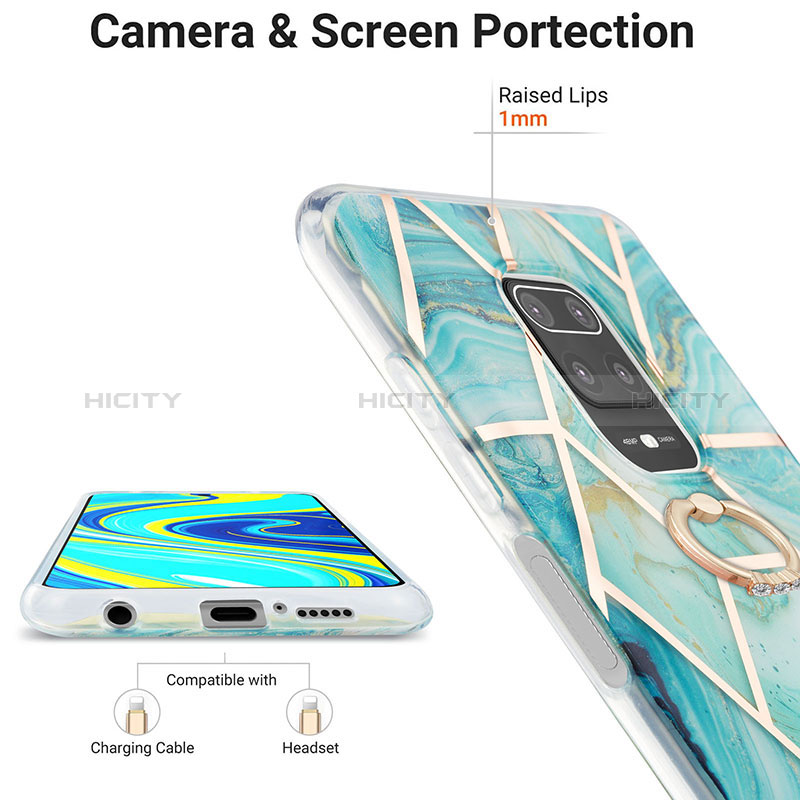 Custodia Silicone Gel Morbida Fantasia Modello Cover con Anello Supporto Y01B per Xiaomi Redmi Note 9S