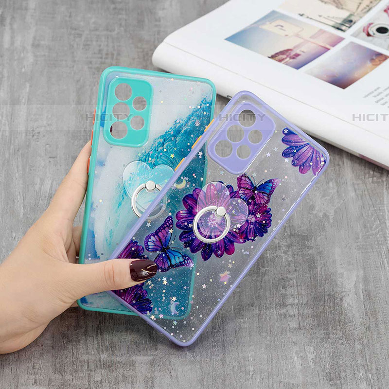 Custodia Silicone Gel Morbida Fantasia Modello Cover con Anello Supporto Y01X per Samsung Galaxy A73 5G