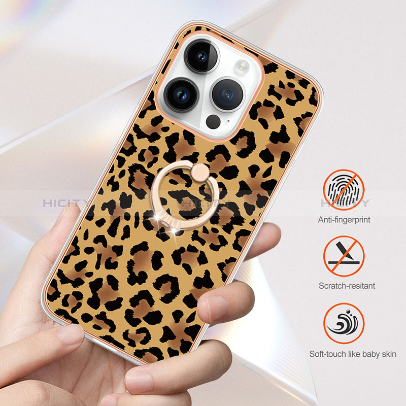 Custodia Silicone Gel Morbida Fantasia Modello Cover con Anello Supporto Y02B per Apple iPhone 13 Pro