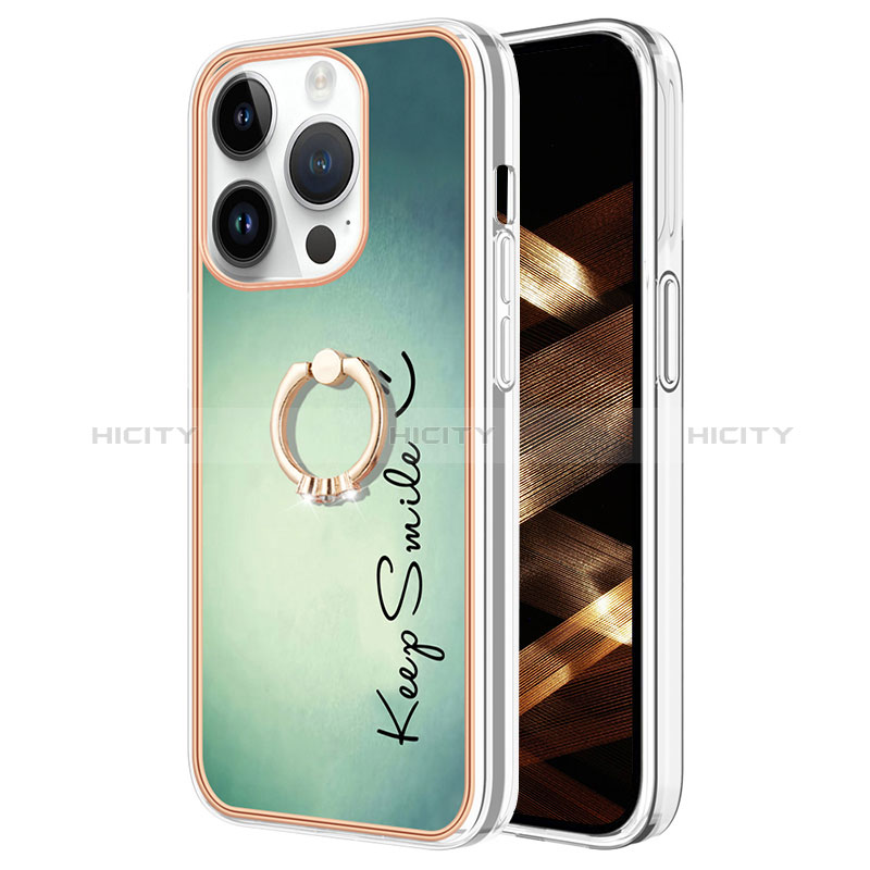 Custodia Silicone Gel Morbida Fantasia Modello Cover con Anello Supporto Y02B per Apple iPhone 14 Pro Max