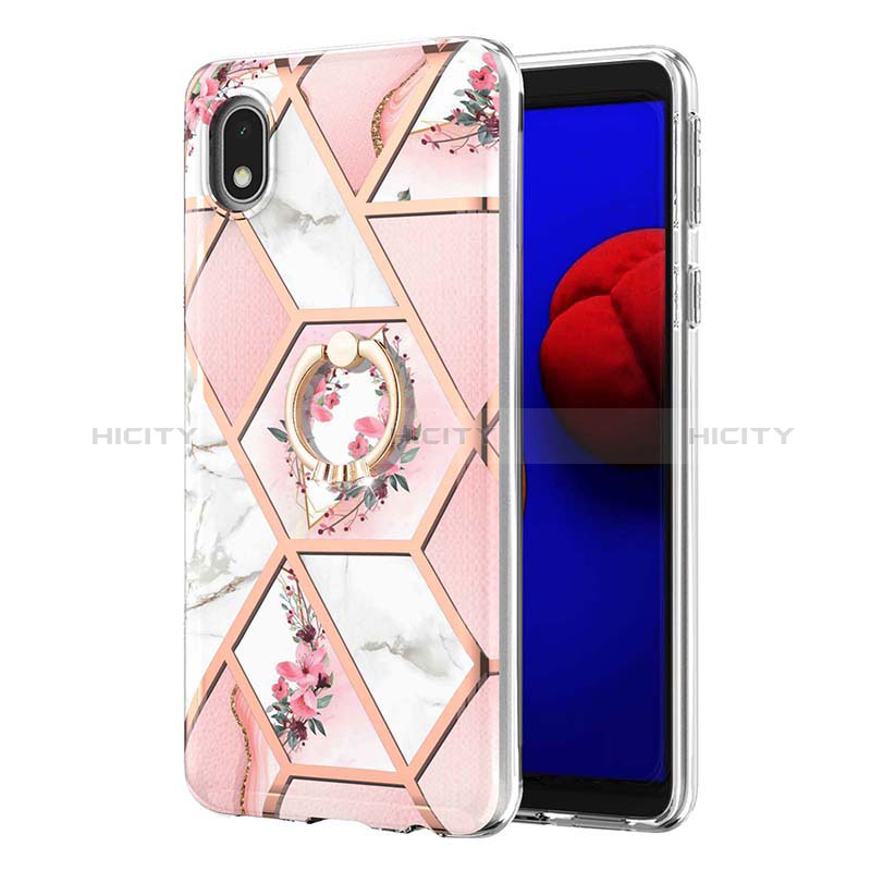 Custodia Silicone Gel Morbida Fantasia Modello Cover con Anello Supporto Y02B per Samsung Galaxy A01 Core