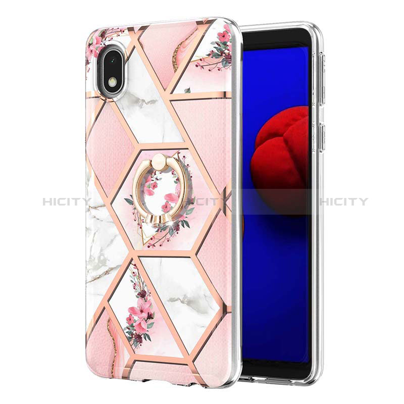 Custodia Silicone Gel Morbida Fantasia Modello Cover con Anello Supporto Y02B per Samsung Galaxy M01 Core