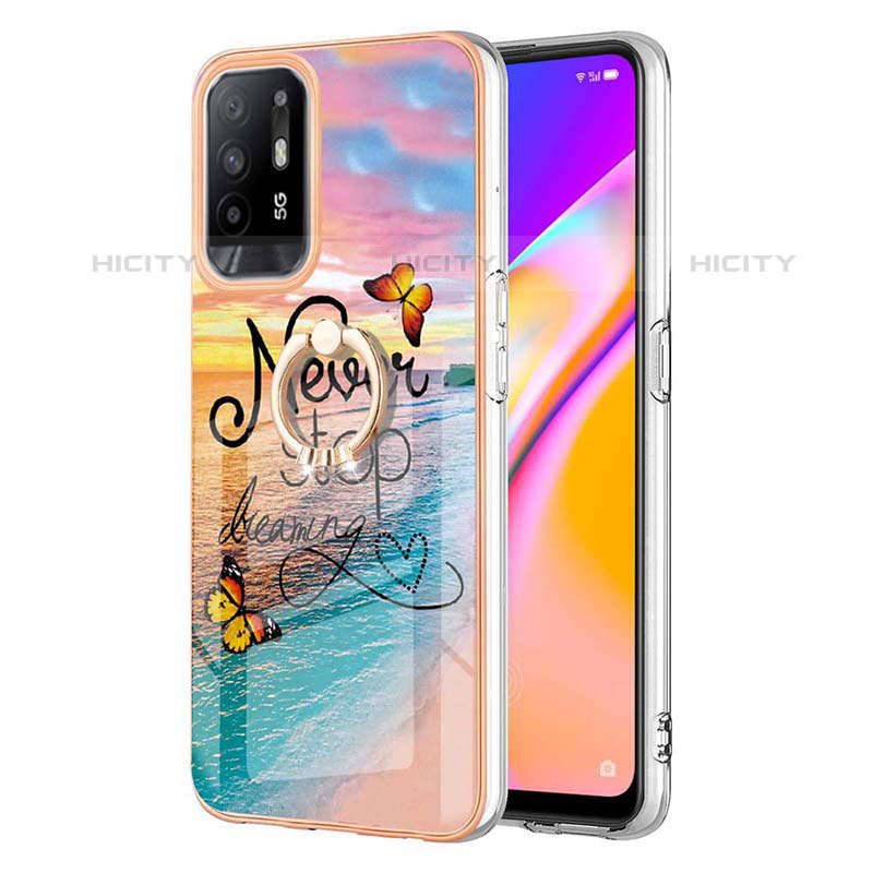 Custodia Silicone Gel Morbida Fantasia Modello Cover con Anello Supporto Y03B per Oppo A94 5G