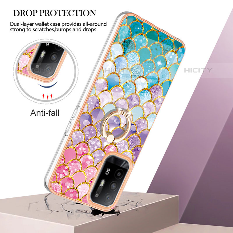 Custodia Silicone Gel Morbida Fantasia Modello Cover con Anello Supporto Y03B per Oppo A95 5G