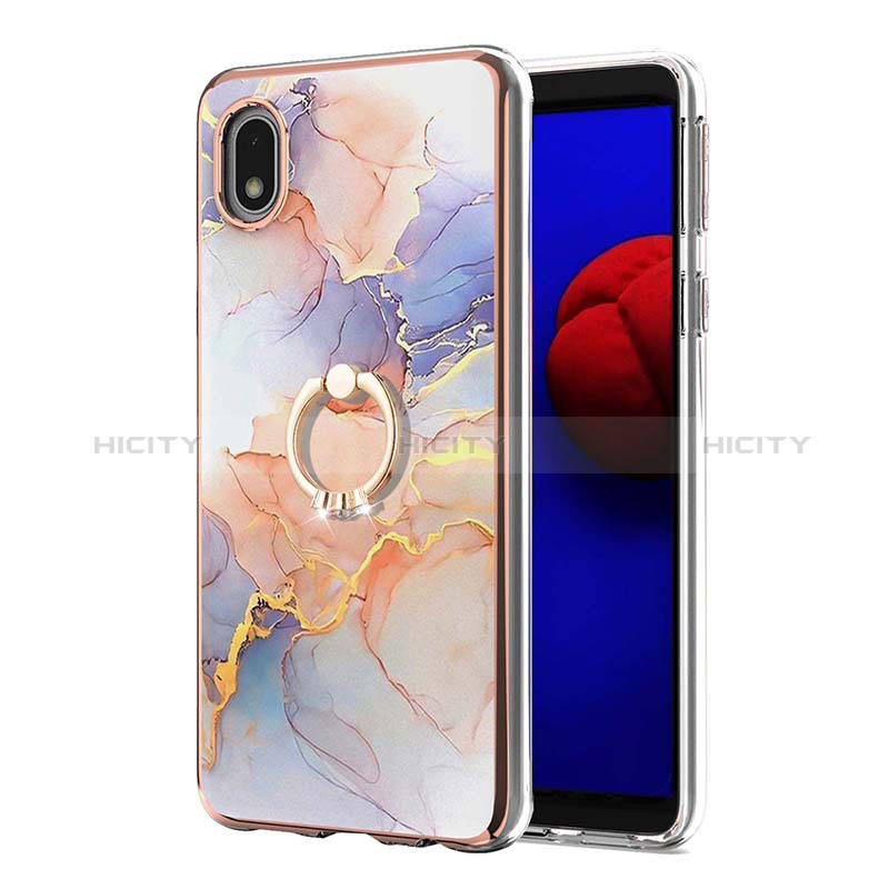 Custodia Silicone Gel Morbida Fantasia Modello Cover con Anello Supporto Y03B per Samsung Galaxy A01 Core