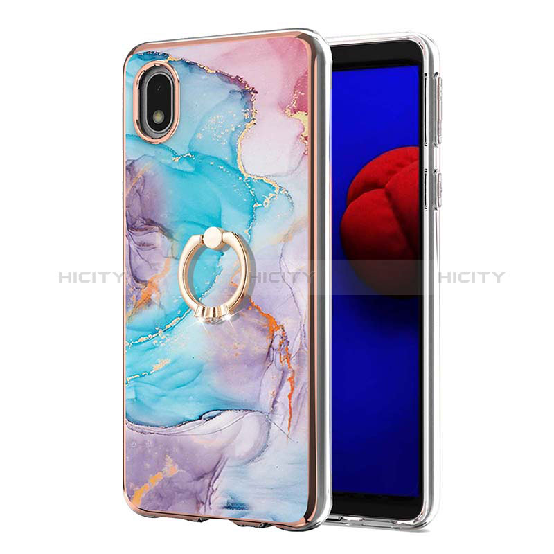 Custodia Silicone Gel Morbida Fantasia Modello Cover con Anello Supporto Y03B per Samsung Galaxy A01 Core