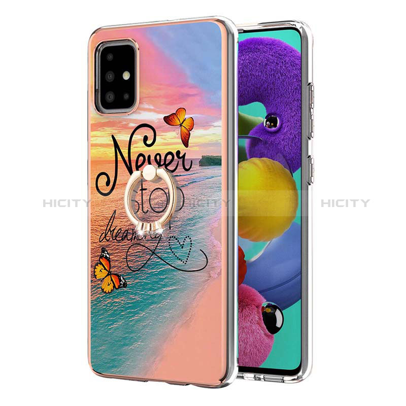 Custodia Silicone Gel Morbida Fantasia Modello Cover con Anello Supporto Y03B per Samsung Galaxy A51 5G