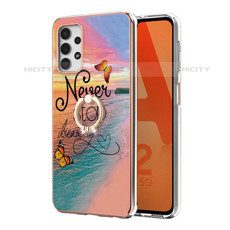 Custodia Silicone Gel Morbida Fantasia Modello Cover con Anello Supporto Y03B per Samsung Galaxy M32 5G