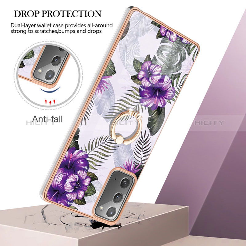 Custodia Silicone Gel Morbida Fantasia Modello Cover con Anello Supporto Y03B per Samsung Galaxy Note 20 5G