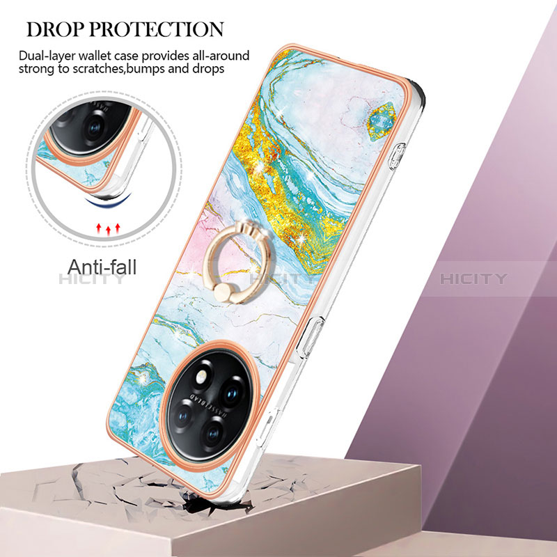 Custodia Silicone Gel Morbida Fantasia Modello Cover con Anello Supporto Y05B per OnePlus 11 5G