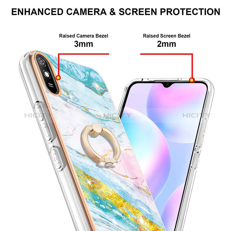 Custodia Silicone Gel Morbida Fantasia Modello Cover con Anello Supporto Y05B per Xiaomi Redmi 9i