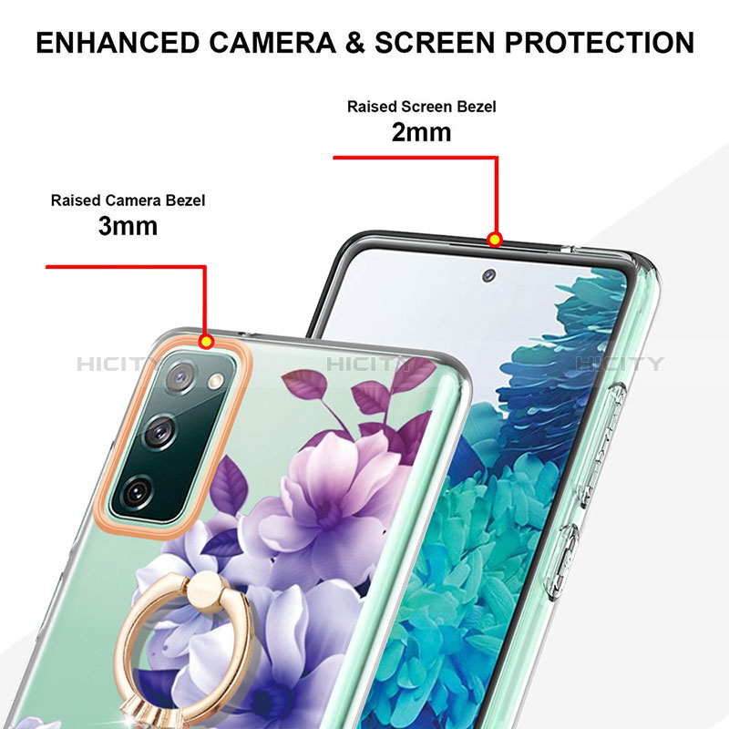 Custodia Silicone Gel Morbida Fantasia Modello Cover con Anello Supporto Y06B per Samsung Galaxy S20 FE (2022) 5G