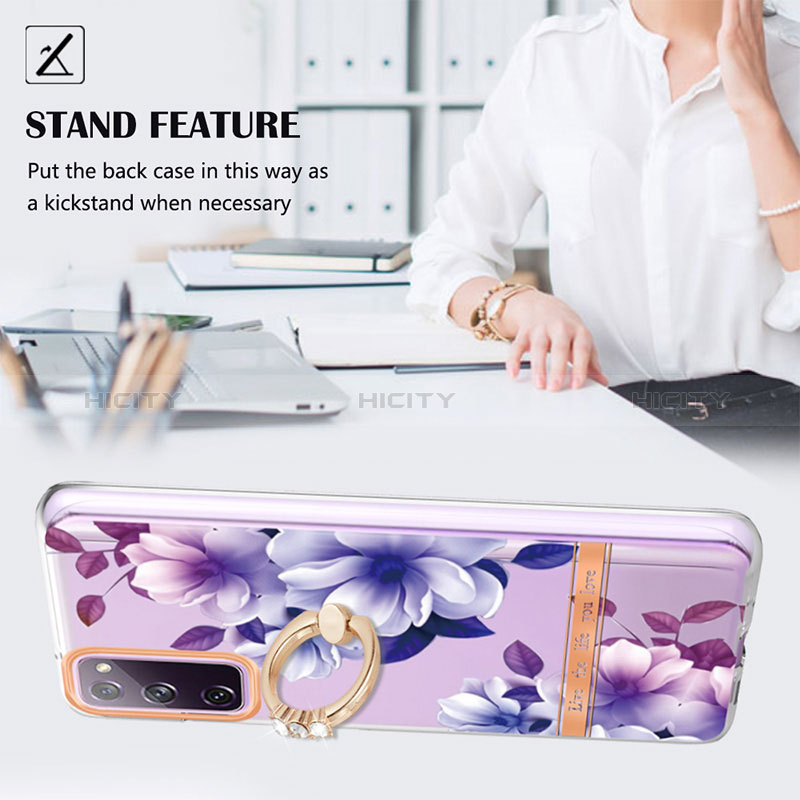Custodia Silicone Gel Morbida Fantasia Modello Cover con Anello Supporto Y06B per Samsung Galaxy S20 FE 5G