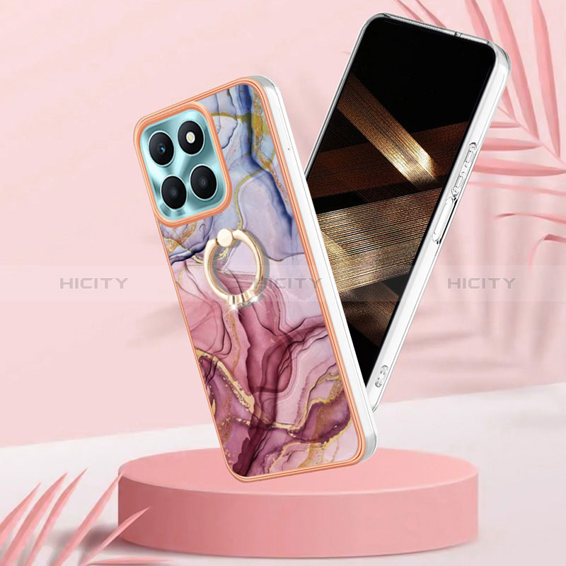 Custodia Silicone Gel Morbida Fantasia Modello Cover con Anello Supporto YB1 per Huawei Honor X8b