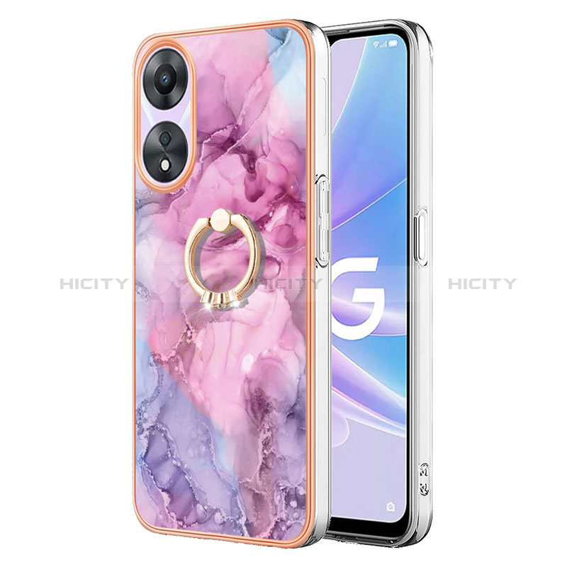 Custodia Silicone Gel Morbida Fantasia Modello Cover con Anello Supporto YB1 per Oppo A78 5G