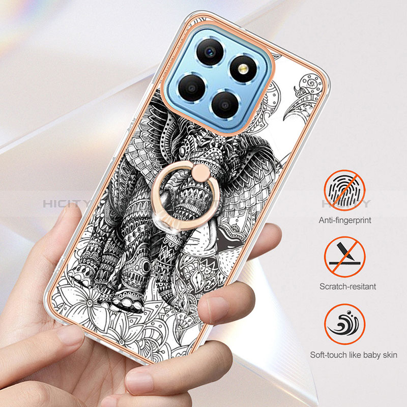 Custodia Silicone Gel Morbida Fantasia Modello Cover con Anello Supporto YB2 per Huawei Honor 70 Lite 5G