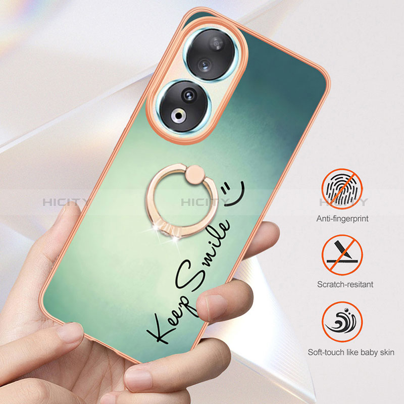 Custodia Silicone Gel Morbida Fantasia Modello Cover con Anello Supporto YB2 per Huawei Honor 90 5G