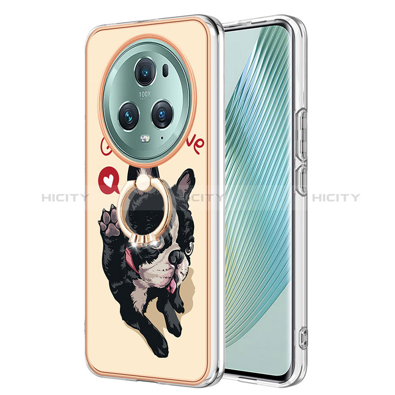 Custodia Silicone Gel Morbida Fantasia Modello Cover con Anello Supporto YB2 per Huawei Honor Magic5 Pro 5G