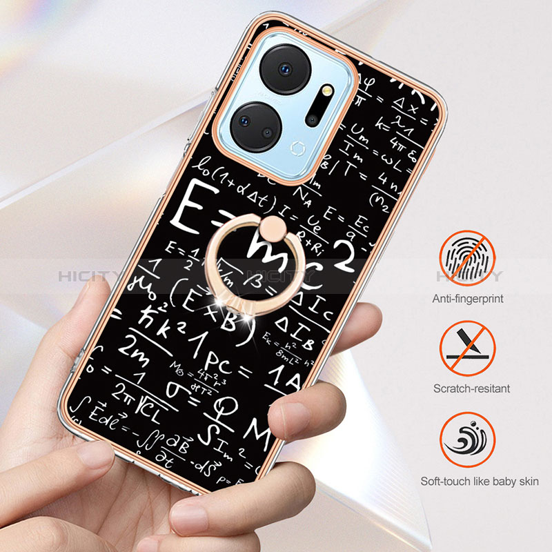 Custodia Silicone Gel Morbida Fantasia Modello Cover con Anello Supporto YB2 per Huawei Honor X7a