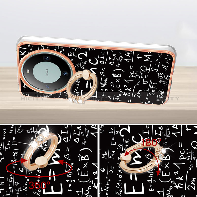 Custodia Silicone Gel Morbida Fantasia Modello Cover con Anello Supporto YB2 per Huawei Mate 60