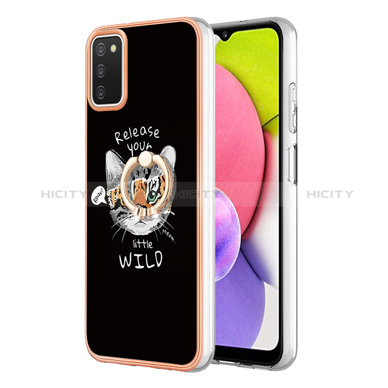 Custodia Silicone Gel Morbida Fantasia Modello Cover con Anello Supporto YB2 per Samsung Galaxy A02s