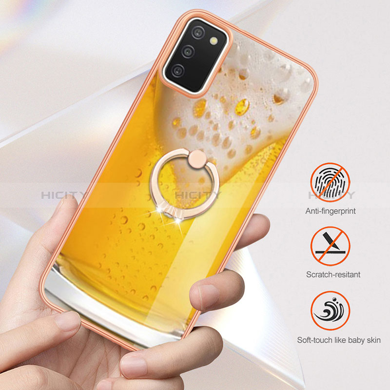 Custodia Silicone Gel Morbida Fantasia Modello Cover con Anello Supporto YB2 per Samsung Galaxy A03s